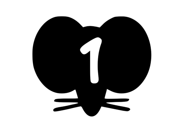 Cute Cartoon Mouse with Mono 1