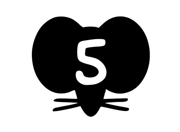 Cute Cartoon Mouse with Mono 5