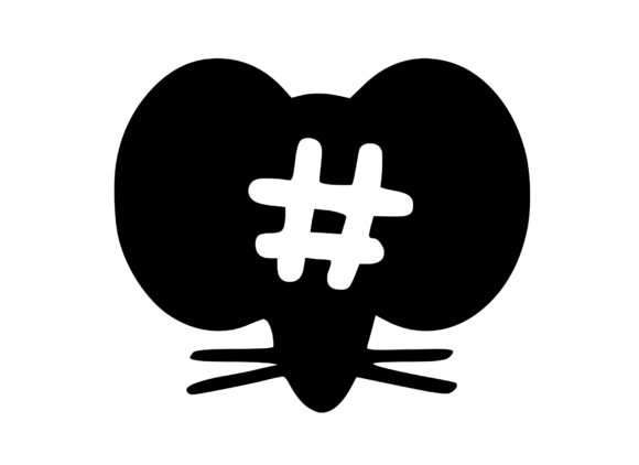 Cute Cartoon Mouse with Mono