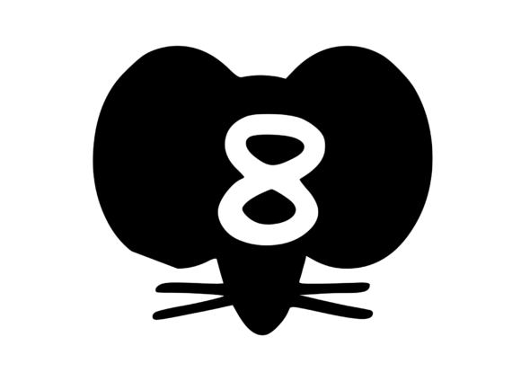 Cute Cartoon Mouse with Mono 8