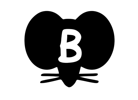 Cute Cartoon Mouse with Mono B