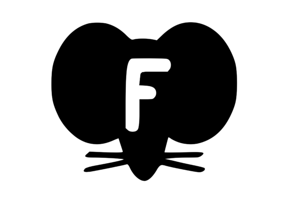 Cute Cartoon Mouse with Mono F