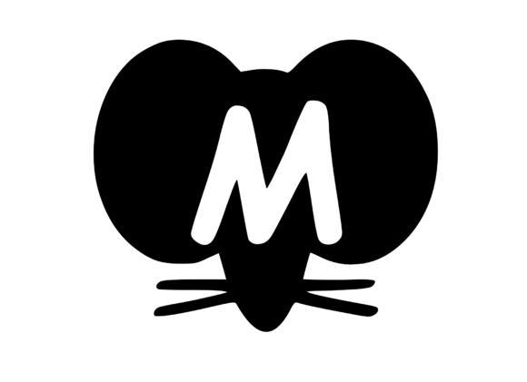 Cute Cartoon Mouse with Mono M