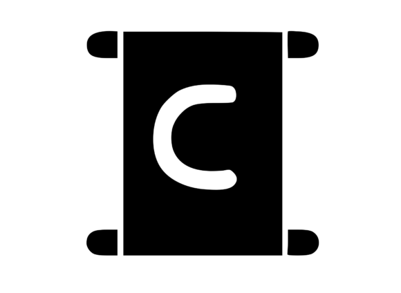 Old Scroll with Playful Mono C: A Designer's Take