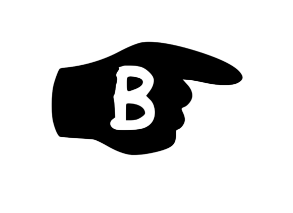 Pointing Hand with Playful Mono B