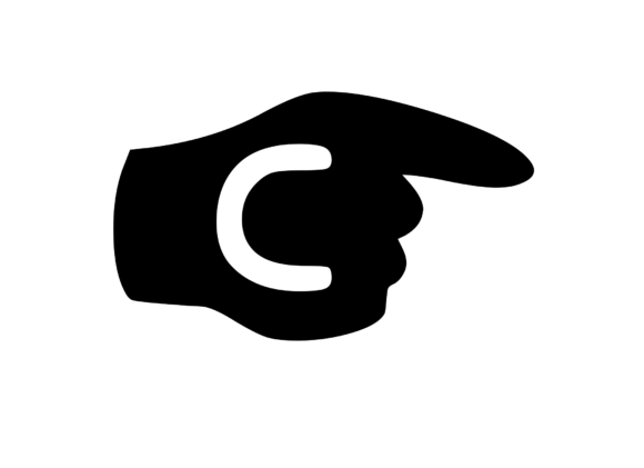Pointing Hand with Playful Mono C