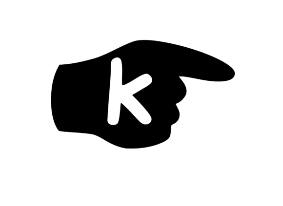 Pointing Hand with Playful Mono K