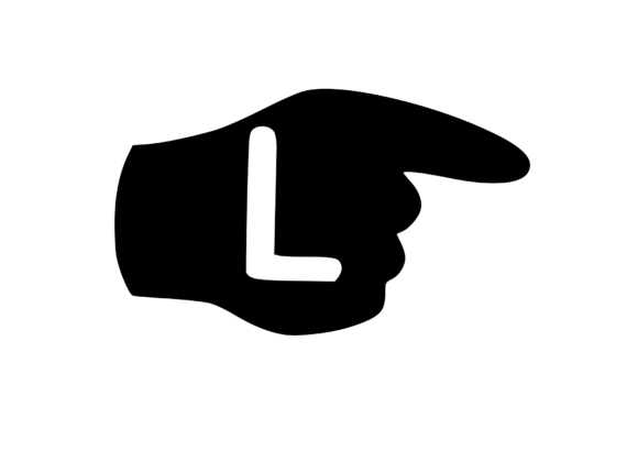 Pointing Hand with Playful Mono L