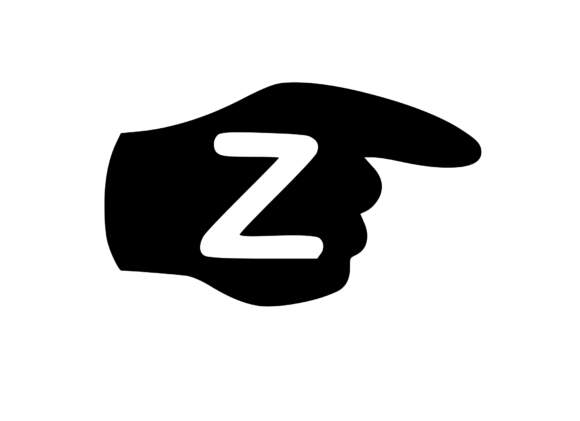 Pointing Hand with Playful Mono Z