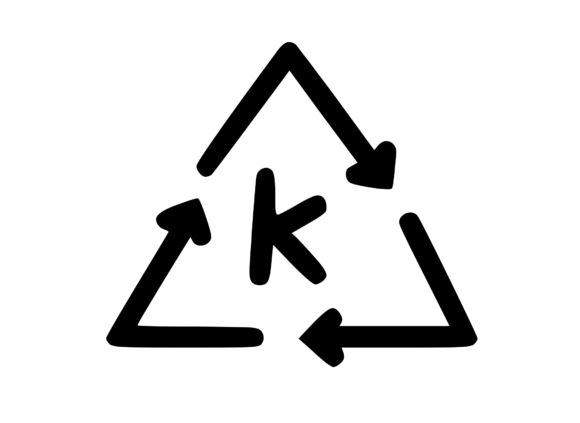 Recycle Symbol with Playful Mono K