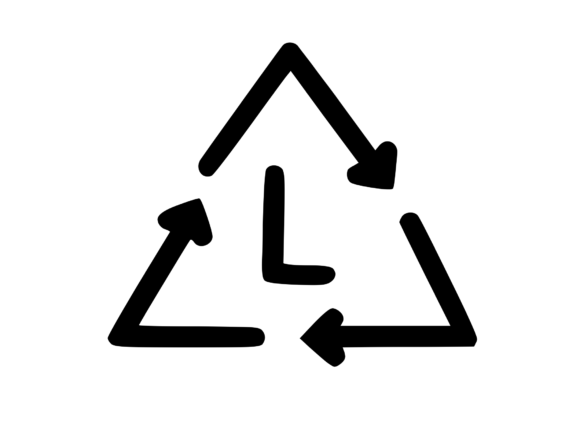 Recycle Symbol with Playful Mono L