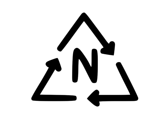 Recycle Symbol with Playful Mono N