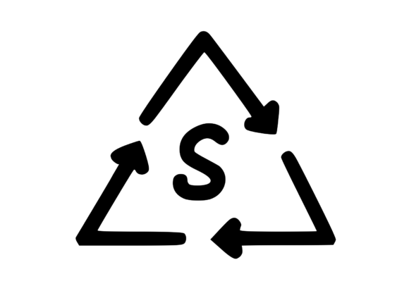 Recycle Symbol with Playful Mono S