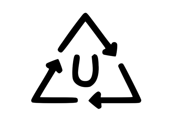 Recycle Symbol with Playful Mono U