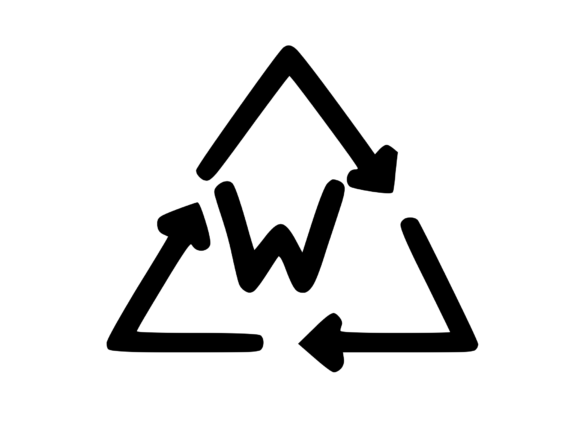 Recycle Symbol with Playful Mono W