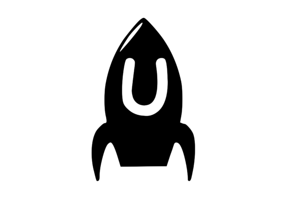 Space Rocket with Playful Mono U